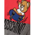 Detský sveter s Teddy Bear červeno sivý MOSCHINO