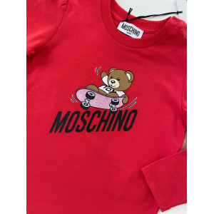 Dievčenské tričko s potlačou červené MOSCHINO