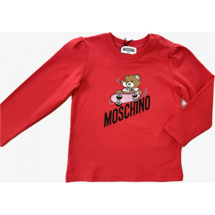 Dievčenské tričko s potlačou červené MOSCHINO